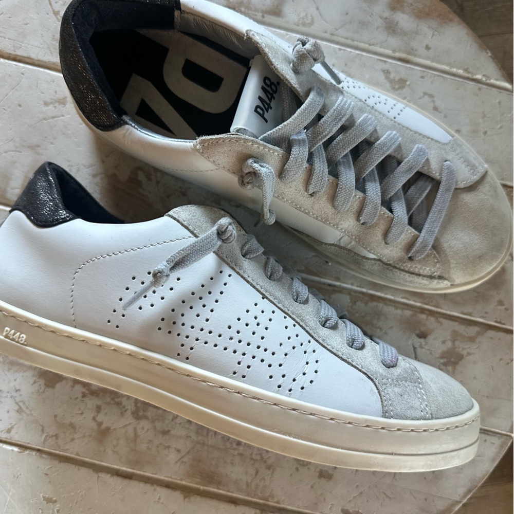 P448 White and Gray Sneakers